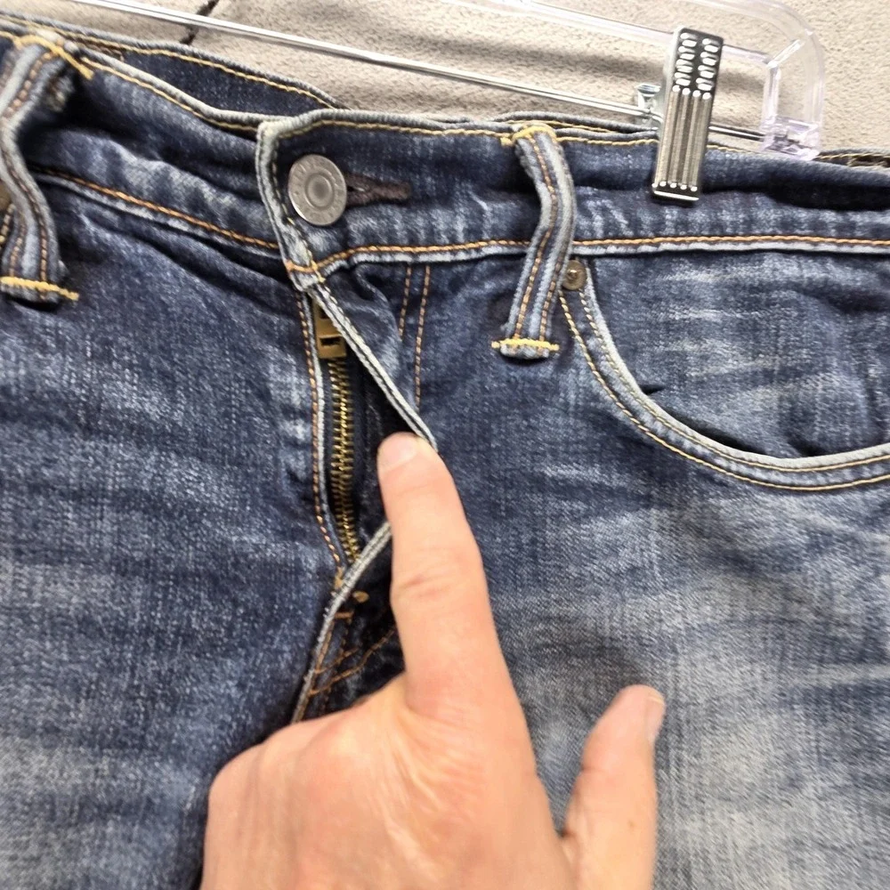 Levis 511 Jeans Mens‎ 29x32 Blue Selvedge Thrashed Whiskers Honeycomb Zip Fly